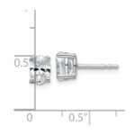 14k White Gold 3 carat Lab Grown Diamond VS/SI+ G+ Complete Oval Four Prong Stud Earrings - Image 4