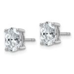 14k White Gold 1 1/2 carat Certified Lab Grown Diamond VS+ F+ Complete Oval Four Prong Stud Earrings - Image 2