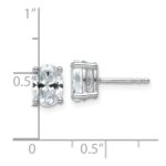 14k White Gold 1 1/2 carat Lab Grown Diamond VS/SI+ G+ Complete Oval Four Prong Stud Earrings - Image 4