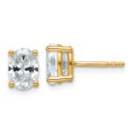 14k 1 1/2 carat Certified Lab Grown Diamond VS+ F+ Complete Oval Four Prong Stud Earrings