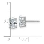 14k White Gold 2 carat Certified Lab Grown Diamond VS+ F+ Complete Oval Four Prong Stud Earrings - Image 4