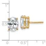 14k 3 carat Lab Grown Diamond VS/SI+ G+ Complete Oval Four Prong Stud Earrings - Image 4