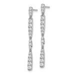 14k White Gold 1 carat Lab Grown Diamond VS/SI+ G+ Complete Dangle Post Earrings - Image 2