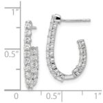 14k White Gold 1 carat Lab Grown Diamond VS/SI+ G+ Complete In and Out J-Hoop Hoop Earrings - Image 4
