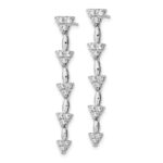 14k White Gold 1 carat Lab Grown Diamond VS/SI+ G+ Complete Marquise Dangle Cluster Post Earrings - Image 2