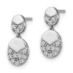 14k White Gold 1/4 carat Lab Grown Diamond VS/SI+ G+ Dangle Post Earrings - Image 2