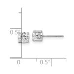 14k White Gold 1 carat Lab Grown Diamond VS/SI+ G+ Complete Stud Post Earrings - Image 4