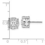 14k White Gold 2 carat Lab Grown Diamond VS/SI+ G+ Complete Round Fashion Halo Post Earrings - Image 4