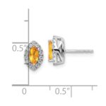 14k White Gold 1/5 carat Lab Grown Diamond VS/SI+ G+ and Citrine November Birthstone Post Earrings - Image 4