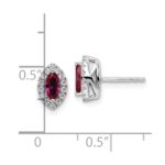 14k White Gold 1/5 carat Lab Grown Diamond VS/SI+ G+ and Lab Created Ruby July Birthstone Post Earrings - Image 4