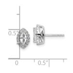 14k White Gold 1/5 carat Lab Grown Diamond VS/SI+ G+ and White Sapphire April Birthstone Post Earrings - Image 4