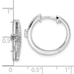 14k White Gold 3/8 carat Lab Grown Diamond VS/SI+ G+ Complete Fashion Hinged Hoop Earrings - Image 4