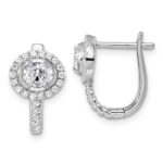 14k White Gold 7/8 carat Lab Grown Diamond VS/SI+ G+ Circle Hinged Hoop Earrings