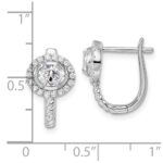 14k White Gold 7/8 carat Lab Grown Diamond VS/SI+ G+ Circle Hinged Hoop Earrings - Image 4