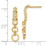 14k 1/8 carat Lab Grown Diamond VS/SI+ G+ Post Dangle Earrings - Image 4