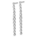 14k White Gold 3/4 carat Lab Grown Diamond VS/SI+ G+ Complete Dangle Post Earrings - Image 2