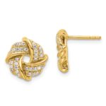 14k 1/3 carat Lab Grown Diamond VS/SI+ G+ Love Knot Post Earrings