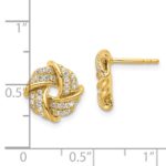 14k 1/3 carat Lab Grown Diamond VS/SI+ G+ Love Knot Post Earrings - Image 4