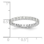 14k White Gold 1 1/2 carat Lab Grown Diamond VS/SI+ G+ Complete Size 7 Shared Prong Eternity Band - Image 3