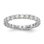 14k White Gold 2 carat Lab Grown Diamond VS/SI+ G+ Complete Size 6 Shared Prong Eternity Band
