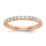 14k Rose Gold 1 carat Lab Grown Diamond VS/SI+ G+ Complete Size 7 Shared Prong Eternity Band