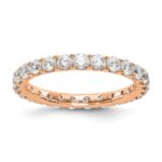14k Rose Gold 1 1/2 carat Lab Grown Diamond VS/SI+ G+ Complete Size 5 Shared Prong Eternity Band