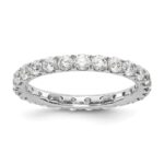 14k White Gold 1 1/2 carat Lab Grown Diamond VS/SI+ G+ Complete Size 6 Shared Prong Eternity Band
