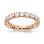 14k Rose Gold 3 carat Lab Grown Diamond VS/SI+ G+ Complete Size 7 Shared Prong Eternity Band
