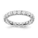 14k White Gold 3 carat Lab Grown Diamond VS/SI+ G+ Complete Size 6 Shared Prong Eternity Band