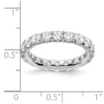 14k White Gold 3 carat Lab Grown Diamond VS/SI+ G+ Complete Size 5 Shared Prong Eternity Band - Image 3
