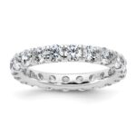14k White Gold 3 carat Lab Grown Diamond VS/SI+ G+ Complete Size 7 Shared Prong Eternity Band