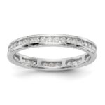 14k White Gold 1/2 carat Lab Grown Diamond VS/SI+ G+ Complete Channel Set Size 9 Eternity Band