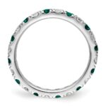 14k White Gold 7/8 carat Lab Grown Diamond VS/SI+ G+ and Lab Created Alexandrite Size 9 Eternity Band - Image 2