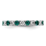 14k White Gold 3/4 carat Lab Grown Diamond VS/SI+ G+ and Lab Created Alexandrite Size 4.5 Eternity Band - Image 3
