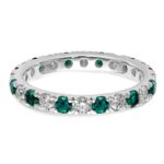 14k White Gold 3/4 carat Lab Grown Diamond VS/SI+ G+ and Lab Created Alexandrite Size 4.5 Eternity Band - Image 4