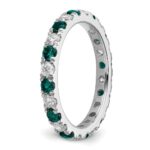 14k White Gold 3/4 carat Lab Grown Diamond VS/SI+ G+ and Lab Created Alexandrite Size 7 Eternity Band - Image 5