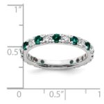 14k White Gold 3/4 carat Lab Grown Diamond VS/SI+ G+ and Lab Created Alexandrite Size 7 Eternity Band - Image 6