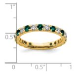 14k 3/4 carat Lab Grown Diamond VS/SI+ G+ and Lab Created Alexandrite Size 4.5 Eternity Band - Image 6
