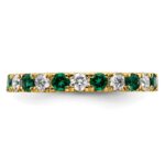 14k 3/4 carat Lab Grown Diamond VS/SI+ G+ and Lab Created Emerald Size 6.5 Eternity Band - Image 3