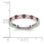 14k White Gold 7/8 carat Lab Grown Diamond VS/SI+ G+ and Lab Created Ruby Size 8.5 Eternity Band - Image 6