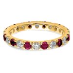 14k 3/4 carat Lab Grown Diamond VS/SI+ G+ and Lab Created Ruby Size 4.5 Eternity Band - Image 4