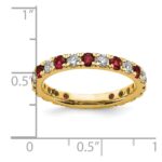 14k 3/4 carat Lab Grown Diamond VS/SI+ G+ and Lab Created Ruby Size 4 Eternity Band - Image 6