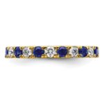 14k 7/8 carat Lab Grown Diamond VS/SI+ G+ and Lab Created Blue Sapphire Size 8.5 Eternity Band - Image 3