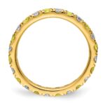 14k 3/4 carat Lab Grown Diamond VS/SI+ G+ and Lab Created Yellow Sapphire Size 4.5 Eternity Band - Image 2