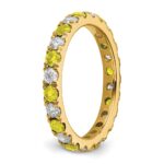 14k 3/4 carat Lab Grown Diamond VS/SI+ G+ and Lab Created Yellow Sapphire Size 7.5 Eternity Band - Image 5