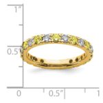 14k 7/8 carat Lab Grown Diamond VS/SI+ G+ and Lab Created Yellow Sapphire Size 8.5 Eternity Band - Image 6