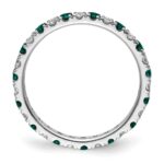 14k White Gold 3/8 carat Lab Grown Diamond VS/SI+ G+ and Lab Created Alexandrite Size 5 Eternity Band - Image 2