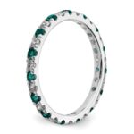 14k White Gold 1/2 carat Lab Grown Diamond VS/SI+ G+ and Lab Created Alexandrite Size 8 Eternity Band - Image 4