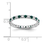 14k White Gold 1/2 carat Lab Grown Diamond VS/SI+ G+ and Lab Created Alexandrite Size 8.5 Eternity Band - Image 5