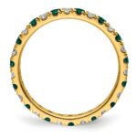 14k 1/2 carat Lab Grown Diamond VS/SI+ G+ and Lab Created Alexandrite Size 8.5 Eternity Band - Image 2